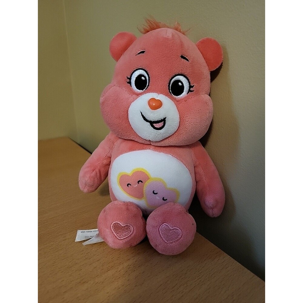 Care Bears “Love A Lot Bear” 10" Pink Hearts Stuffed Plush-Soft - 2021 Preowned